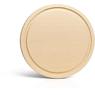 Schneidebrett rund 1 Stück- Ø 22  cm mit Saftrille - Frühstücksbrett aus Buchenholz - Holzbrett rund natur - Küchenbrett nachhaltig & robust