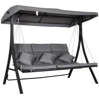 Outsunny Hollywoodschaukel Grau 3-Sitzer