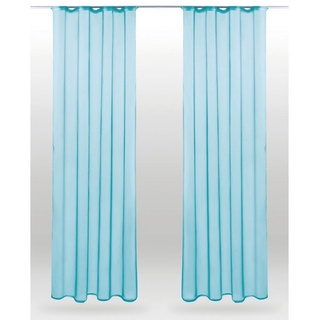 BestLivings Dekoschal Noella Universalband, Voile 2er Pack Gardine Transparent Größe: 140 x 145cm türkis -