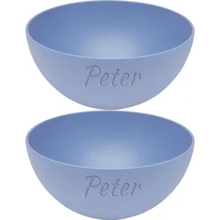 Magu 2x Personalisierte Müslischüssel Gravur 16cm mit Namen Biopolymer | Osternest Bio Kunststoff 100% Erdölfrei Schüssel - Individuelle Namensgravur 134062 Wasserblau