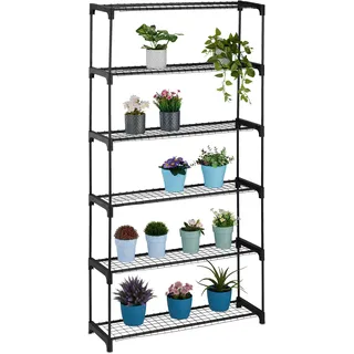 Relaxdays Blumenregal 91 x 28 x 174 cm Schwarz