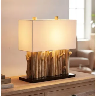 Levandeo® Nachttischlampe, levandeo Lampe 35 x 40 x 16 cm Tischlampe Treibholz Unikat Holzlampe