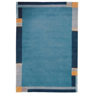 Luxor Living Nepal Teppich handgeknüpft blau Größe auswählen 70 x 140 cm