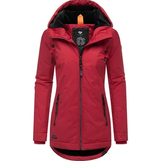Ragwear Damen, warme Winterjacke kurz wasserdicht mit Kapuze Zuzka Winter Dark Red25 Gr. XXL - XXL