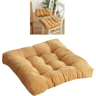 Festes Cord-sitzkissen, Tatami-kissen Für Küchenstühle, Quadratisch, Gelb, 50 X 50 Cm, Memory-schaum-kissen