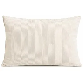 Quantum Interior by Maxland Cord-Dekokissen, Sofakissen mit Streifen, Grau, 45x45 cm und 50x70 cm, Weiche Rückenlehne für Sofa und Bett (Offwhite, 50x70 cm)