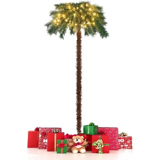 KOMFOTTEU Künstlicher Weihnachtsbaum mit 150 warmweißen LED-Leuchten, 150 cm