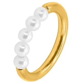 Steel_Art Damenring mit Perle Enya goldfarben in goldfarben | Gr.: 62