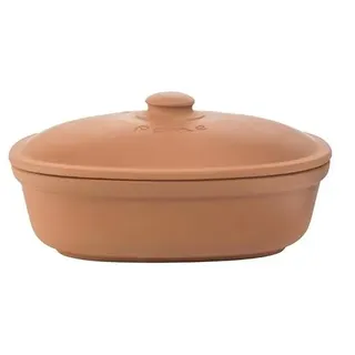 Römertopf Keramik Brottopf aus Ton, ideal für die Aufbewahrung von Brot und Gebäck 30x21cm