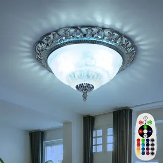 GLOBO Landhaus Stil Decken Lampe 3-flg. silber Glas