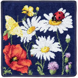 Feiler Handtücher Daisy Field Seiftuch 30x30 cm | schwarzblau - blau