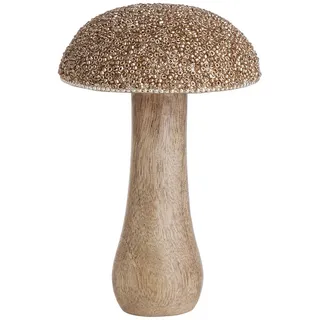 Butlers Deko-Pilz, Gold, Glas, Holz, 12x26x12 cm, Dekoration, Skulpturen & Dekoobjekte, Dekoobjekte