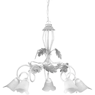 Kronleuchter Marilena Silber/Weiß max. 6 Watt