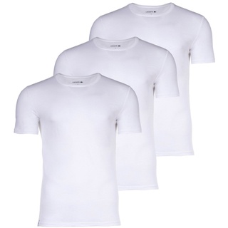 LACOSTE Herren T-Shirts, 3er Pack - Essentials, Rundhals, Slim Fit, Baumwolle, einfarbig Weiß 2XL