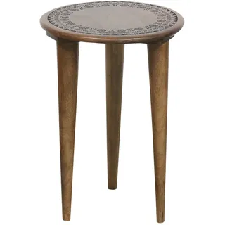 Pouf Sitzkissen Hocker Sitzhocker Holz Orientalisch 38cm Boho Vintage Wohnzimmer