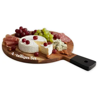 OLEIO Frühstücksbrettchen Holz 4-tlg. 20 cm Braun