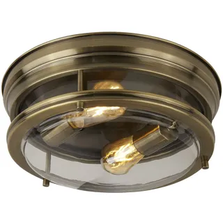 Searchlight Edinburgh 2-flg. E27 36 cm Antik Bronze/Glas