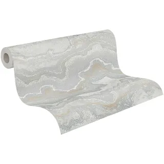 A.S. Création Tapete Marmoroptik 10,05 m x 0,53 m 10,05 m2 Gold/Grau/Silber 396595