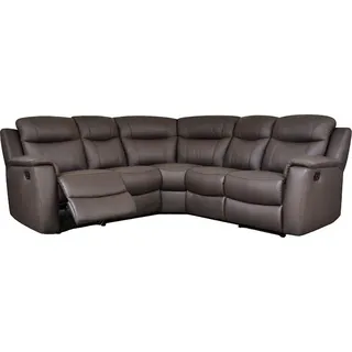 EVASION Leder-Ecksofa mit Relaxfunktion - Braun - Bronze