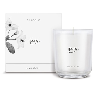 ipuro - dekorative ipuro blanc Duftkerze - minimalistische Duftkerzen im Glas 270 g - intensive Duftkerzen mit frischen und reinen Duftnoten - elegante Kerze für ein puristisches Dufterlebnis