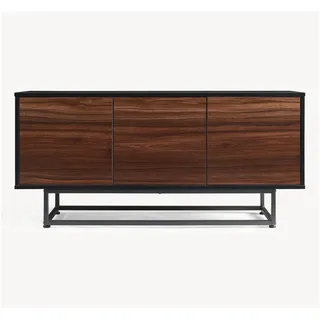 [en.casa] Boxholm 120 x 55 x 30 cm Schwarz/Walnussoptik