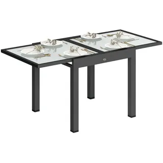Outsunny Gartentisch Ausziehbar 160 x 80 x 75 cm Schwarz