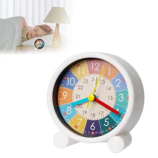 SUPRBIRD Kinderwecker ohne Ticken, Digital, Lernwecker, Analog, für Schulanfänger, Wecker für Mädchen und Jungen
