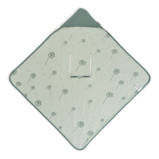Zamboo Fußsack Pusteblume - Salbeigrün, Baby Einschlagdecke für Babyschale / Maxi Cosi leichte Kuscheldecke grün