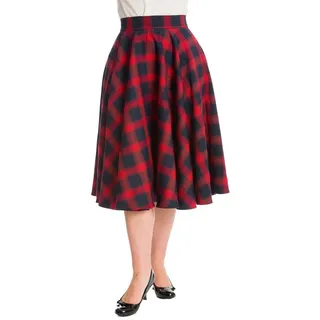 Banned A-Linien-Rock Sweet Check Rot Kariert Retro Vintage Swing Skirt rot XL