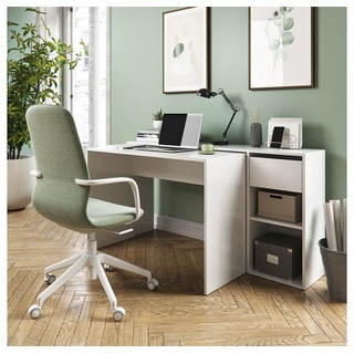 Vicco Schreibtisch Computertisch ausziehbar Arbeitstisch BEN Weiß weiß