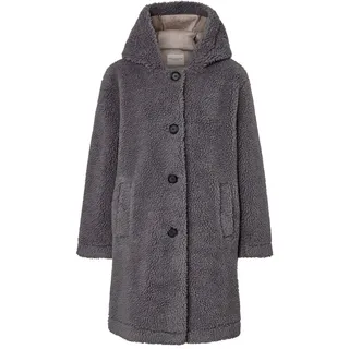 Tchibo - Teddymantel mit Kapuze - Damen - Gr. 44 - grau