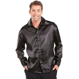 Hemd "Satin" für Herren, schwarz