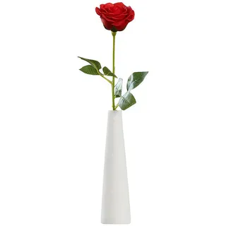 Große konische weiße Keramik-Blumenvase, kleine Knospenvase, einzelne Blume, dekorative Blumenvase für Heimdekoration, Tafelaufsätze, Arrangements von Blumensträußen