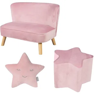 KINDERSOFA 3er-Set rosa / mauve