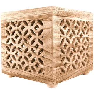 Homestyle4u Beistelltisch Holz Würfel Nachttisch Braun Natur