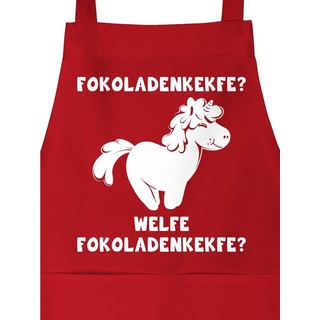 Shirtracer Kochschürze Fokoladenkekfe Einhorn, (1-tlg), Lustige Witzige Schürze Erwachsene rot 69 cm x 85 cm
