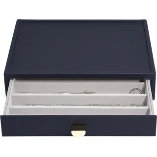 Stackers Pebble Schmuckkästchen für Halsketten classic marineblau mit Schublade