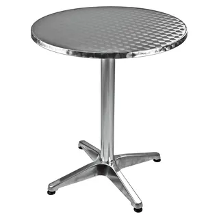 DEMA Bistrotisch Bartisch Ø 60 x 70 cm Silber/Weiß