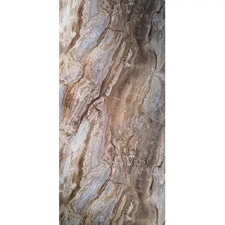 Duschrückwand Wandpaneele 122x244cm in Marmor- und Granitoptik (Arabescato Brown), Badrückwand Duschverkleidung Wandverkleidung aus 3mm PVC, für Innen- und Außenbereich