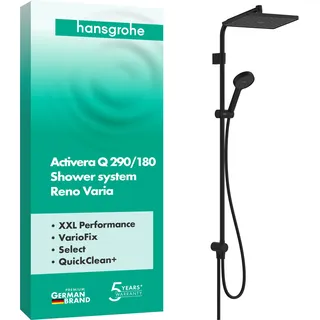 Hansgrohe Activera Q Showerpipe 290/180 1jet Schwarz Matt 28757670