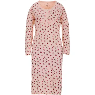 Zeitlos Nachthemd Damen Langarm Blumendruck Schlafshirt Knöpfe Übergröße M-6XL - XXL