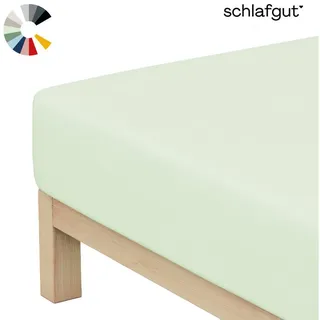schlafgut Spannbettlaken Jersey 140 x 200 - 160 x 200 cm grün