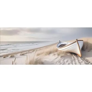 artissimo Glasbild, Beige, Glas, Wasser/Strand/Meer, Rechteckig, 125x50 cm, Bilder und Zubehör, Wandbilder, Glasbilder