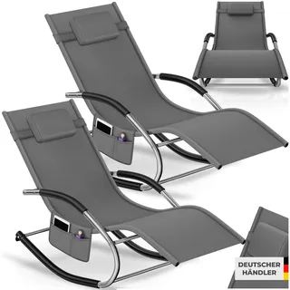 Tectake Taya Gartenliege 200 x 62 x 92 cm Grau