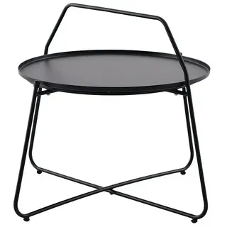 Sunfun Melina Garten-Beistelltisch rund  (Ø x H: 80 x 60,5 cm, Stahl, Schwarz)