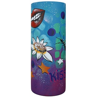 GILDE Zylindervase Moderne Deko Vase - aus Glas im Street Design - Deko Wohnzimmer Geschenk für Frauen - Mehrfarbig bunt Höhe 30 cm