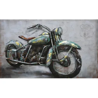 Monee Metallbild, Grau, Gold, Olivgrün, Metall, 120x70 cm, handgemalt, 3D-Effekt, Bilder und Zubehör, Wandbilder, Metallbilder