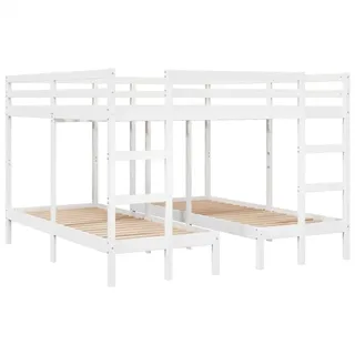 vidaXL Etagenbett Dreifach 200 x 200/80 x 200 cm Kiefer massiv weiß