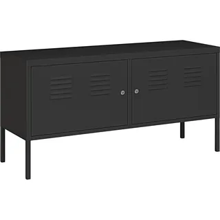 [en.casa] Sideboard Pyhtää 118 x 40 x 60 cm Schwarz