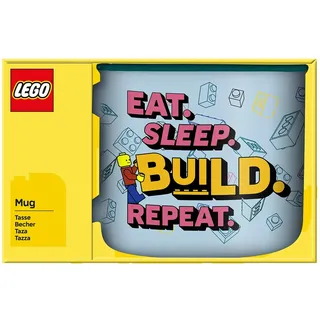 LEGO® Eat. Sleep. Build. Repeat. Tasse LEGO® - Offiziell lizenziert | 350ml Ceramic Mug, Eat Sleep Build Repeat Design, Dishwasher Safe, Microwave Safe